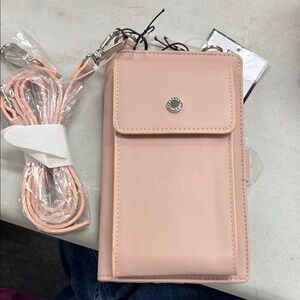 Steve Madden Blush Pink Crossbody Phone Wallet with Strap